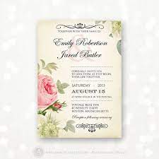 Printable Wedding Invitation Pink Roses Vintage Weddings Etsy Printable Wedding Invitations Vintage Wedding Invitations Templates Pink Wedding Invitations