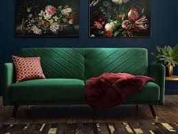 Sofa Rozkladana Welurowa Zielona Senja Velvet Sofa Living Room Sofa Bed Green Fabric Sofa