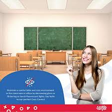 Shop wayfair for the best ceiling light covers. Fluorescent Light Covers Fluorescent Light Covers For Ceiling Lights Classroom Office Or Light Covers Fluorescent Filter Eliminates Flicker Glare 48 By 24 4 Pack Off White Storepaperoomates Shop