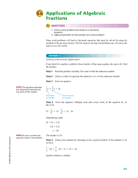Now get rid of the fractional coefficient by multiplying both sides of the equation by the reciprocal of 4 / 7 4/7 4 / 7. Applications Of Algebraic Fractions