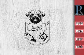 Download Pug Dog Svg File Pug Dog In Pocket Svg Pug Cut File 1273455 Cut Files Design Bundles