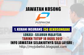 Jawatan kosong kementerian kerja raya malaysia jun 2017. Jawatan Kosong Sebagai Kerani Di Puspakom Sdn Bhd 18 Ogos 2017