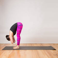 1st step stand with feet together then slightly bend your knees. Standing Forward Fold With Clasped Elbows 14 Yoga Poses That Promise Soothing Relief If You Re Hunched Over A Computer All Day Popsugar Fitness Photo 4