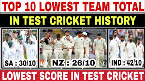 Get finished cricket match results & livescore results from our free cricket livescores website. Top 10 Lowest Score In Test Cricket Lowest Total In Test Cricket History Youtube