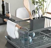 Dish Rack - Steel + Wood - White