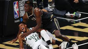 Giannis antetokounmpo is an actor and producer, known for greek freak, dead europe (2012) and finding giannis (2019). Giannis Antetokounmpo Limps Off Injured As Atlanta Hawks Stun Milwaukee Bucks Cnn