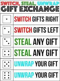 Maybe you would like to learn more about one of these? Switch Steal Unwrap Gift Exchange Dice Game Play Party Plan