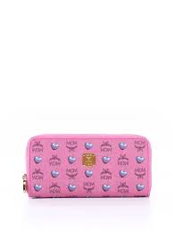 details about mcm women pink leather wallet fits all women