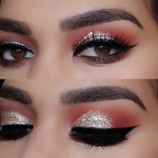 Black And Silver Glitter Eye Makeup Silver Glitter Red Crease W Black Winged Liner Romyglambeauty Eyeliner Eye Makeup Hudabeauty Shophudabea Black Eye Makeup Silver Eye Makeup Eye Makeup