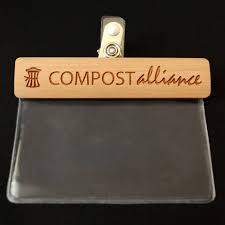 Engraved Bamboo Badge And Reusable Clear Id Holder Name Badges Engraved Bamboo Event Badges