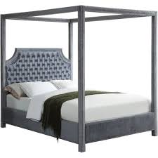 Rosdorf Park Emet Upholstered Canopy Bed Wayfair In 2020 Meridian Furniture Queen Size Canopy Bed King Size Canopy Bed