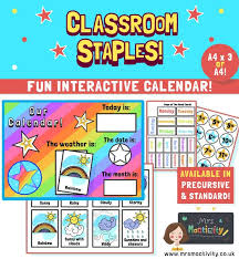 Non Class Rainbow Calendar And Weather Chart Classroom