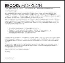 This cover letter example is specifically designed for university positions in 2021. Academic Advisor Cover Letter Sample Cover Letter Templates Examples