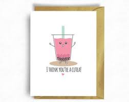 Bubble Tea Greeting Card Boba Tea Anniversary Card Love Card Cute Card Punny Card Kawaii Card I Think Y Birthday Card Drawing Bubble Tea Bubble Tea Shop