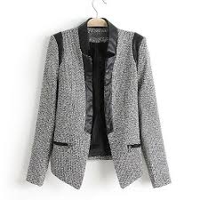 Grey Smart Jacket Http Roseandpose Com Long Sleeve Outerwear Blazers For Women Grey Leather Jacket