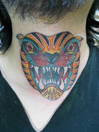 Maybe you would like to learn more about one of these? Cartoon Tiger Ink Throat Tattoo Design Idea Tattooimages Biz