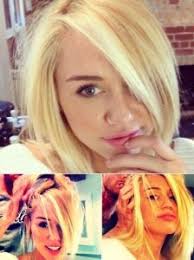 Pictures Miley Cyrus Miley Cyrus New Blonde Bob Hairstyle Blonde Bob Hairstyles Miley Cyrus Hair Hair Styles