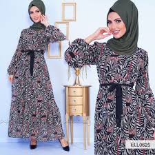 Elbise Enseden Dugmeli Yuvarlak Yaka Modele Sahiptir Cepsiz Model Olan Haki Renkli Elbise Zincir Desenli Sifon Kumas Yap Moda Stilleri Elbise Elbise Modelleri