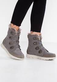 Halbhohe winterschuhe aus wasserdichtem wildleder; Sorel Explorer Joan Snowboots Quarry Black Zalando Nl Sorel Boots Outfit Wedge Boots Outfit Sorel Wedge Boots