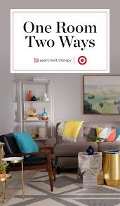 1 Room 2 Ways How Target Can Help Solve Your Small Space Conundrum Furniture Placement Living Room Living Room Furniture Layout Home Library Decor