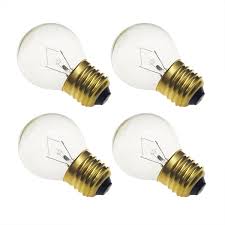 Jslinter 40 Watt Appliance Oven Light Bulb High Temp 120v Clear 415 Lumens Medium Brass Base G45 4 Pack