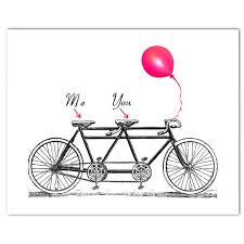 You And Me On The Vintage Tandem Bicycle Original By Rococcola Tandem Bicycle Personalized Artwork Bicycle