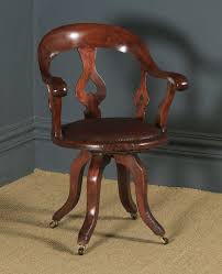 Study the materials used from the wood, fabric, and screws. Antique Victorian Mahogany Red Leather Desk Chair Antiques Atlas