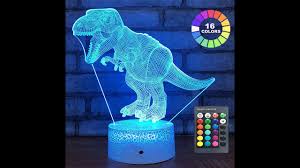 Lamps Dinosaur Gifts 3d Night Light Kids Toy Dinosaur T Rex Remote Control 16 Color Home Garden Vibranthns Lk