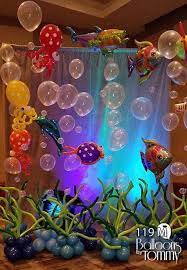 Under the sea birthday party favors included fun candy bags and boxes with the birthday girl's name and shell printables attached Pin By 010 9986 0339ìœ ì€í¬ On Balloons Under The Sea Decorations Ocean Party Sea Birthday Party
