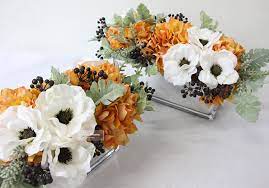 lamome 银莲花开 欧式法式仿真花 绣球银莲花套装橘色 酒店样板房 table decorations floral wreath decor
