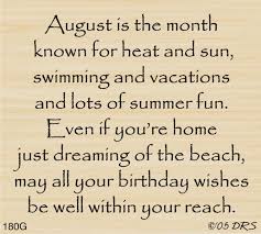 August Birthday Greeting 180g Birthday Verses Verses For Cards Birthday Verses For Cards