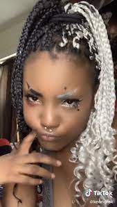 Pin By Njani Cecillia On Mad Hatter Box Braids Hairstyles For Black Women Braids For Black Hair Split Dyed Hair