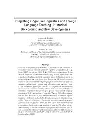 Cognitive faculties underlying human language. Pdf Integrating Cognitive Linguistics And Foreign Language Teaching Hikmat Ahmed Academia Edu