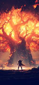 A subreddit dedicated entirely to anime wallpapers with dimensions/resolutions designed for use on phones. Vy39 Tree Anime Hero Pattern Background Blue Wallpaper