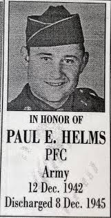 PFC Paul Eugene Helms (1922-2021)