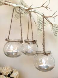 Set Of 3 Clear Glass Hanging Tea Light Holders Candle Jar Lantern Wedding Decor Kreative Ideen Deko Kerzen