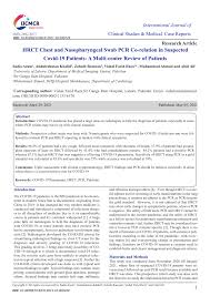 Maybe you would like to learn more about one of these? Pdf Hrct Chest And Nasopharyngeal Swab Pcr Co Relation In Suspected Covid 19 Patients A Multi Center Review Of Patients