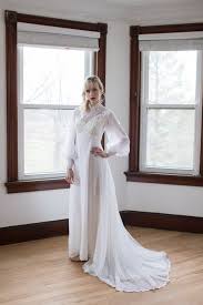 Off Shoulder Bishop Sleeve Wedding Dress Reserved 1970 S Chiffon Wedding Gown Bishop Sleeves Etsy Chiffon Wedding Gowns Gowns Tulle Dress