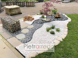 Fra i giardini con sassi, le aiuole sono la soluzione più gettonata. Ciottolo Bianco Puro Di Thasos Pebbles Stone Garden Prezzo Aiuole 50