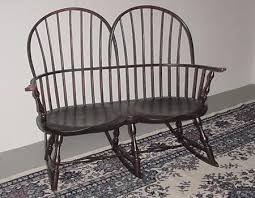 Windsor Rocker Settee Colonial Chair Period Furniture Wooden Chair