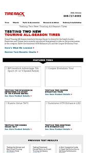 Testing Two New Touring All Season Tires Tire Rack Email