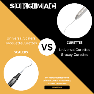 Sickle scaler vs. curette tip design, AI generated