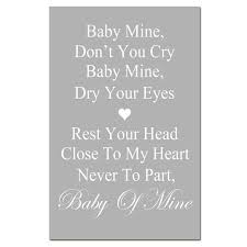 Home Decor Posters Prints Baby Mine Black Guitar Song Lyric Quote Print Home Garden