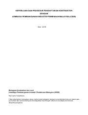Borang 9 (perakuan pendaftaran syarikat) / borang 13 (sijil tukar nama). Keperluan Pendaftaran Kontraktor Pdf Keperluan Dan Prosedur Pendaftaran Kontraktor Dengan Lembaga Pembangunan Industri Pembinaan Malaysia Cidb Mac Course Hero