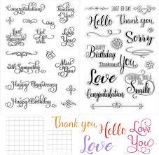 Craftyjiji 5 out of 5 stars (743) $ 8.39. Buy 4 Pieces Crafts Words Clear Stamps Blessing Words Stamp Silicone Stamp Cards And Acrylic Stamp Blocks Tools With Grid Lines For Card Making Decoration And Diy Scrapbooking Online In Turkey B08jqcr2vd