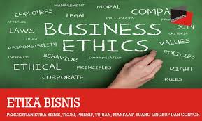 Etika bisnis merupakan cara untuk melakukan kegiatan bisnis, yang mencakup seluruh aspek yang berkaitan dengan individu, perusahaan dan juga masyarakat. Etika Bisnis Teori Prinsip Tujuan Manfaat Lingkup Contoh