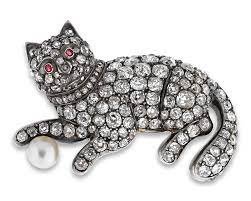 Victorian Diamond Cat Brooch Diamond Cat Cat Brooch Antique Jewelry Victorian