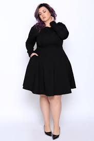 Amanda Fit Flare Dress In 2020 Plus Size Black Dresses Plus Size Fashion Fashion