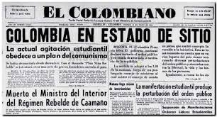 Contra el enemigo (título hispano). Colombia En Estado De Sitio Casillero De Letras