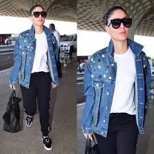 Kareena Kapoor Khan Rocks The Denim Jacket Like A Boss On Her Way To Dubai For Work Denim Jacket Kareena Kapoor Khan Denim